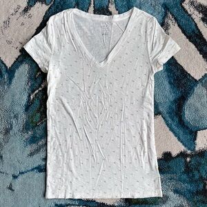 A New Day t shirt cream with metallic silver & gold spots S